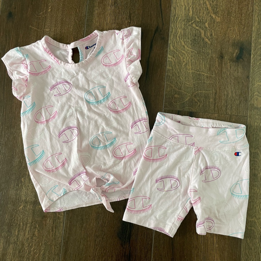 Champion Toddler Pink and Blue Outfit